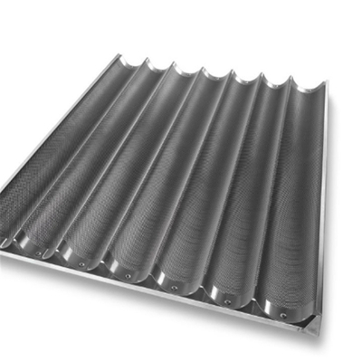 RK Bakeware China Foodservice NSF Siicone Glazado 800*600mm 8 flautas Canal de Alumínio Baguette Francês