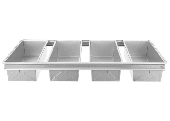 RK Bakeware China-Chicago Metallic 4 Strap Glazed Aluminized Pullman panela de pão Panela de pão 13 &quot;x 4&quot; x 4 &quot;