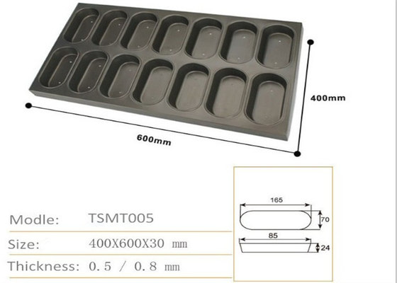 RK Bakeware China Foodservice Aluminizado Oval Muffin Baking Pan Quadrado Muffin Baking Tray