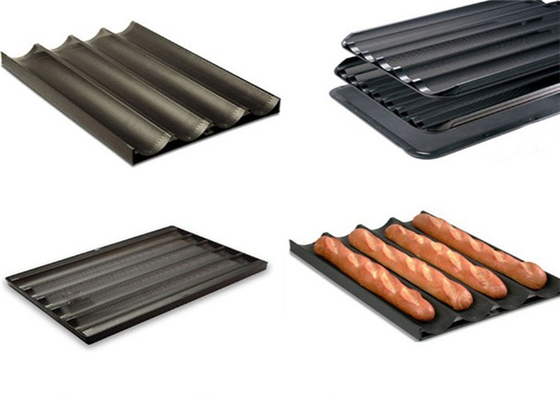 RK Bakeware China Nonstick Alumínio Baguette bandejas de panificação de pão francês perfurado