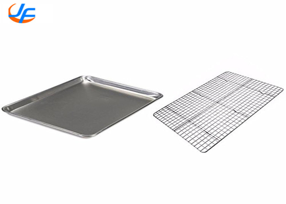 RK Bakeware China-Half Size 16 Gauge Wire in Rim Aluminum Baking Tray com rack de refrigeração com pé