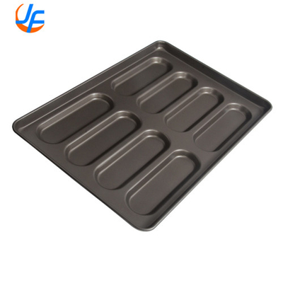 RK Bakeware China Foodservice Commercial Slicone Glazed Hot Dog Bun Pan Para padarias de atacado