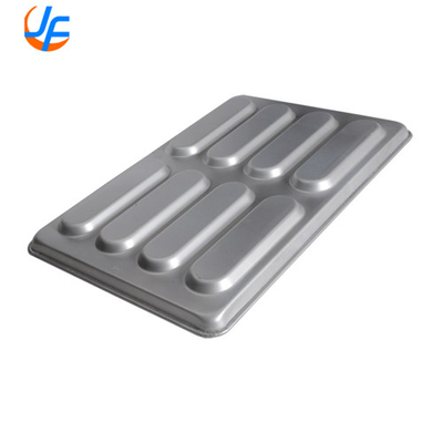 RK Bakeware China Foodservice Commercial Slicone Glazed Hot Dog Bun Pan Para padarias de atacado