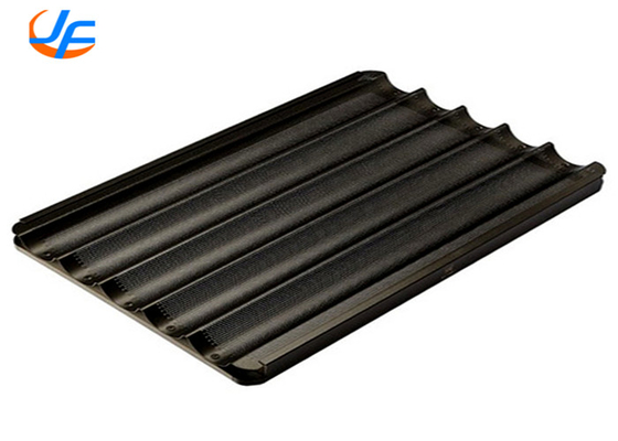 RK Bakeware China Foodservice Chicago Metallic 5 Loaf Glazed Uni Lock NSF Alumínio Baguette bandejas de panificação