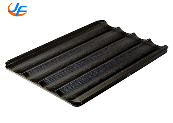 RK Bakeware China Foodservice Chicago Metallic 5 Loaf Glazed Uni Lock NSF Alumínio Baguette bandejas de panificação