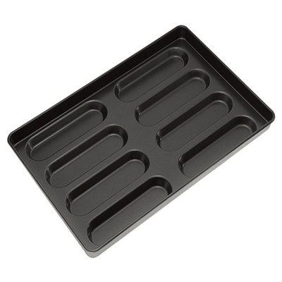 RK Bakeware China Foodservice NSF 4 polegadas 4.5 polegadas 6 polegadas Hot Dog Bun Pan Hot Dog Mold