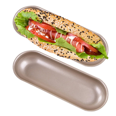 RK Bakeware China Foodservice NSF 4 polegadas 4.5 polegadas 6 polegadas Hot Dog Bun Pan Hot Dog Mold