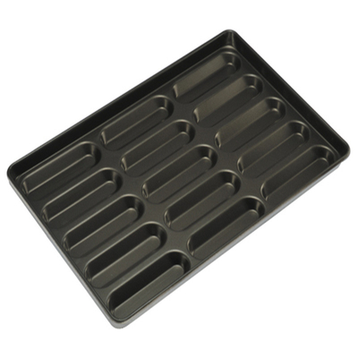 RK Bakeware China Foodservice NSF 4 polegadas 4.5 polegadas 6 polegadas Hot Dog Bun Pan Hot Dog Mold