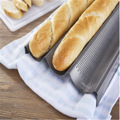 RK Bakeware China Foodservice NSF Full Size 16 Gauge 5 Row Nonstick Alumínio Baguette Pain Baking Tray