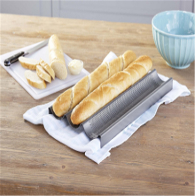 RK Bakeware China Foodservice NSF Full Size 16 Gauge 5 Row Nonstick Alumínio Baguette Pain Baking Tray