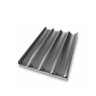 RK Bakeware China Foodservice NSF Siicone Glazado 800*600mm 8 flautas Canal de Alumínio Baguette Francês