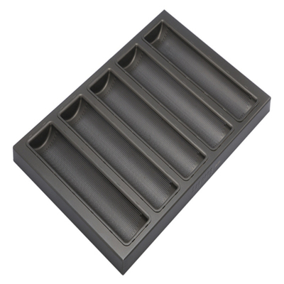 RK Bakeware China Foodservice NSF 5 Loaf Glazed Inox Baguette Baking Tray Pan de pão francês