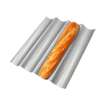 RK Bakeware China Foodservice NSF 5 Loaf Glazed Aluminum Baguette Baking Tray Pão Francês