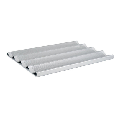 RK Bakeware China Foodservice NSF 5 Loaf Glazed Aluminum Baguette Baking Tray Pão Francês