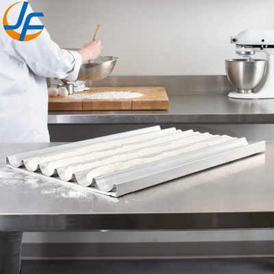 RK Bakeware China Foodservice NSF 5 Loaf Nonstick Alumínio Eurogliss Baguette Bake Tray/ Pão Francês