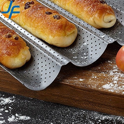 RK Bakeware China Foodservice NSF 5 Loaf Nonstick Alumínio Eurogliss Baguette Bake Tray/ Pão Francês