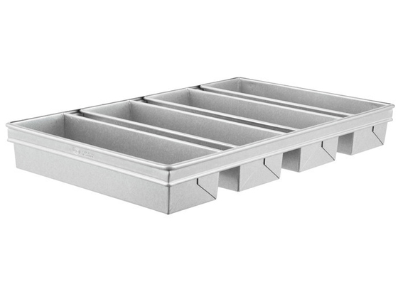 RK Bakeware China-Chicago Metallic 4 Strap Glazed Aluminized Pullman panela de pão Panela de pão 13 &quot;x 4&quot; x 4 &quot;