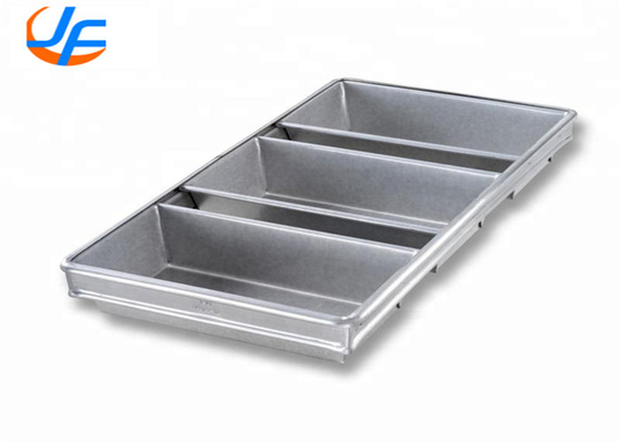 RK Bakeware China-Aluminizado Aço 3 Faixas Rye Mackies Pão Pan Glaciado