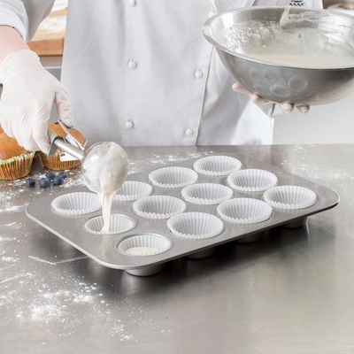 RK Bakeware China-12 Compartimento Fluteado 1,5 mm Muffin Pão de Cozinha Panela de aço aluminizado vidrado