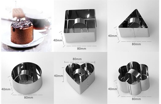 RK Bakeware China Foodservice NSF Mini Cooking Flower Cake Moldes de lata para assar, Engraçado SS Pasty Cake Ring