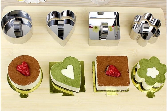 RK Bakeware China Foodservice NSF Dessert Redondo Anéis de bolo de aço inoxidável Cor prateada