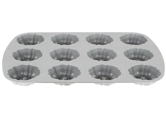 RK Bakeware China Foodservice NSF 12 Compartimento Bundtlette Alumínio Muffin Cake Pan Grau Comercial