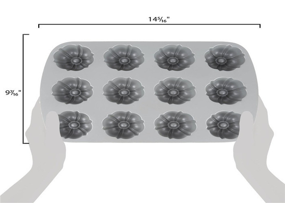 RK Bakeware China Foodservice NSF 12 Compartimento Bundtlette Alumínio Muffin Cake Pan Grau Comercial