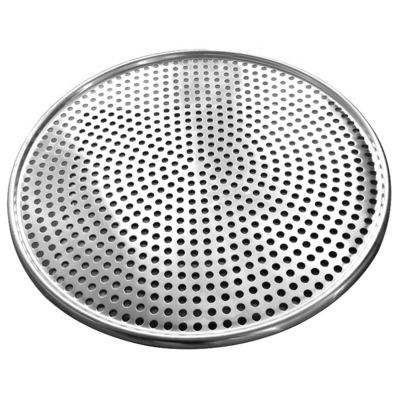 Produtor de bandeja de alumínio de 8 polegadas bandeja de alumínio buracos de círculo forno de metal bandeja de pizza de forno moldura de pizza perfurada