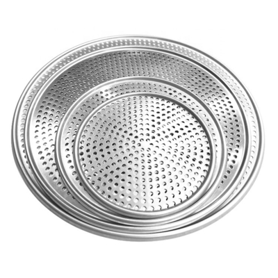 bandeja de pizza comercial de 10 polegadas para cornoar punch pizza tray moldes para pizzas panela de prata com buracos