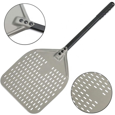 66cm Hard Anodizado de Alumínio Pizza pá 12 polegadas de Alumínio Pizza Peel Prata Perforado Pizza Peel