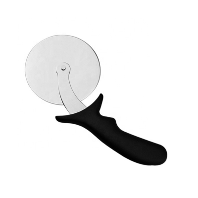 10cm de aço inoxidável 430 cortador de roda de pizza com Pp manuseio redondo cortador de plástico servidor