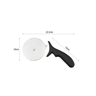 10cm de aço inoxidável 430 cortador de roda de pizza com Pp manuseio redondo cortador de plástico servidor