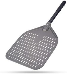 66cm de alumínio, pá de pizza, 12 polegadas de alumínio, casca de pizza, preto, duro, perfurado.