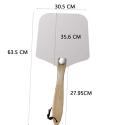 12&quot;*14&quot;*25' Bandejas De Pasapalos De Piedra Alumínio Metal Pizza Peel Folhável Madeira Manuseio Pizza Scoop Folhável