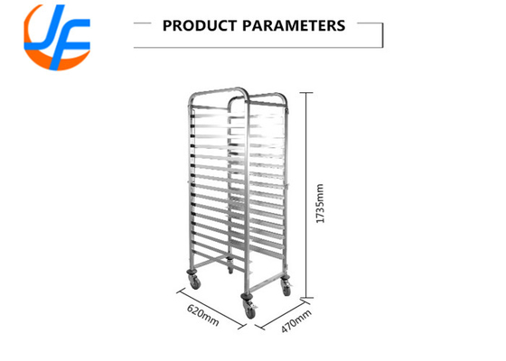 RK Bakeware China Foodservice NSF 470*620 REVENT Double Oven Baking Tray Rack Trolley Aço inoxidável GN1/1 Pan Trolley