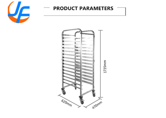 RK Bakeware China Foodservice NSF 470*620 REVENT Double Oven Baking Tray Rack Trolley Aço inoxidável GN1/1 Pan Trolley