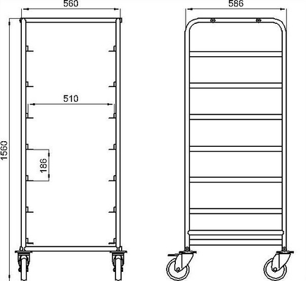 RK Bakeware China-15 Pan End Load Undercounter Prep Top Sheet / Bun Pan Rack - montado